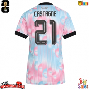Belgium Timothy Castagne #21 Replica Away Stadium Shirt for Women World Cup 2026 Short Sleeve